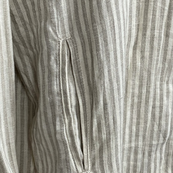 Coast 100% Linen Striped Longline Oversized Button Front Top Size Small - Picture 7 of 10